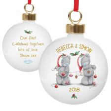 Personalised Me to You Bear Christmas Couples Bauble Image Preview